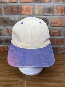 Vintage Plain Blank Headmaster Tan Navy Blue Faded Bill Strapback Buckle Hat - Picture 1 of 7