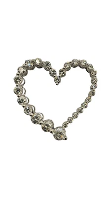 Oro Blanco 14K aprox. Colgante corazón diamante graduado 0,50 quilates 1,0dwt Foto 1 de 4