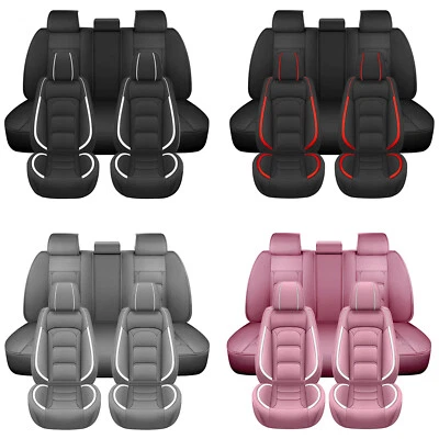 For Toyota Camry Leather Car Seat Covers Full Set Front Rear Protector Cushion Foto 1 de 4