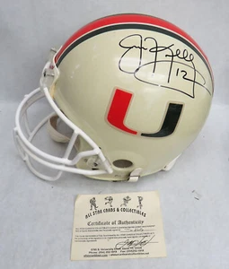 HOF HALL OF FAME JIM KELLY UM CALCIO FIRMATO ANNI 80 FULL SIZE VERO CASCO & COA - Foto 1 di 11