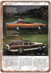Vintage 1971 Ford LTD Ad Retro Look Metal Sign A8034 - Picture 1 of 2
