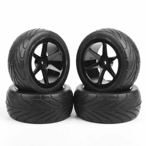 RC 4Pcs Off-Road Rubber Tires & Wheel 12mm Hex For HSP 1:10 Buggy Model Car - Picture 1 of 3