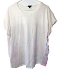 Torrid Women's Plus Size 1 White Pastel Stripe Color Spring Short Sleeve Shirt