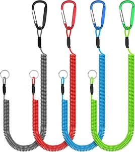 4Pcs Heavy Duty Fishing Lanyard, Retractable Tool Lanyard, Steel Wire Coiled - Picture 1 of 12