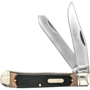 Schrade Old Timer Trapper Pocket Knife 7Cr17 Steel Blades Brown Synthetic Handle - Picture 1 of 1
