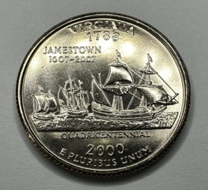 2000-P Virginia State Quarter 25cent Coin from US Mint Set. Uncirculated BU - Picture 1 of 7