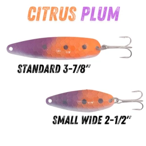 Citrus Plum Trolling Flutter Spoon for Fishing and Targets SALMON TROUT WALLEYE - Picture 1 of 1