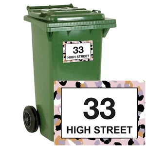 Confezione 4 Adesivi Personalizzati Viola Leopardo Pattumiera Impennata, Numero Civico, Strada - Foto 1 di 8