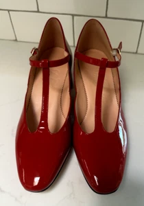 Millie T-Riemen Absätze in rotem Lackleder, BT875, Größe 7 1/2 - Bild 1 von 11