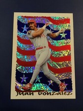 1995 Topps # 3 JUAN GONZALEZ Cyber Stats Texas Rangers RARE ! 