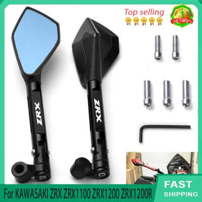 Универсальное зеркало заднего вида для мотоцикла KAWASAKI ZRX ZRX1100 ZRX1200 ZRX1200R - Изображение 1 из 3