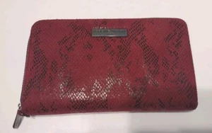 Adrienne Vittadini Studio Burgundy Zip Around Wallet Clutch - Picture 1 of 7