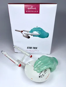 HALLMARK STAR TREK THE HAND OF APOLLO 2023 CHRISTMAS ORNAMENT NIB - Picture 1 of 4