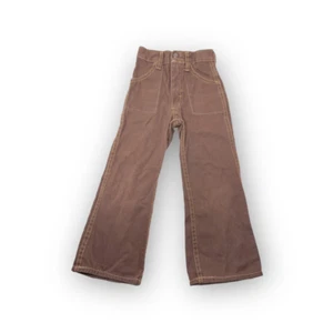TG&Y Solid Brown Twill Wide Leg Pants Youth Size 7 Slim Made in Hong Kong - Picture 1 of 10