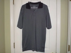 Callaway Golf Men's Blue Striped Golf Shirt Size Large Very Nice - Picture 1 of 4