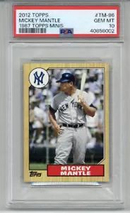 Tarjeta de Mickey Mantle 2012 Topps 1987 Topps Minis #tm-96 Yankees PSA 10 Low Pop - Imagen 1 de 2