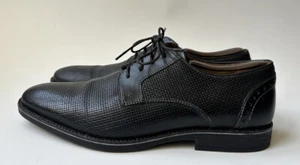 Giorgio Brutini scarpe stringate uomo pelle nera stampa tessuto misura 8,5 M -M09 - Foto 1 di 11