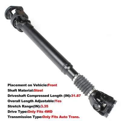 Eje de transmisión delantero para Dodge Ram 2500 3500 diésel 52123326AB 2004-14 809 mm 4x4 AT Foto 1 de 4