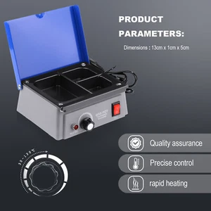 300W Dental Lab Wax Heater 3-well Wax Heating Analog Dipping Pot LZQJ-15 Blue CE - Picture 1 of 22