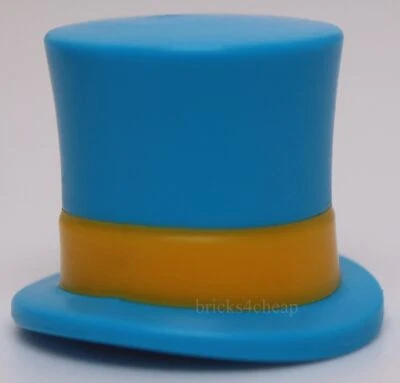 Lego Sombrero de copa grande azul oscuro con patrón de banda naranja claro brillante moldeado Foto 1 de 3