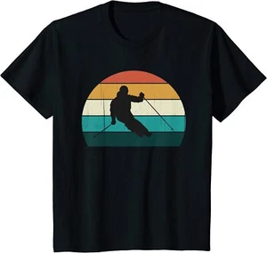 Retro Mountain Skiing Vintage Downhill Ski Skis Slope Youth Unisex T-shirt - Picture 1 of 6