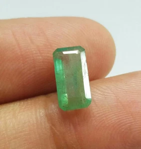 2.31Ct Natural Green Emerald Zambia Mine Emerald Cut Untreated Loose Gems 11x5.7 - Picture 1 of 11