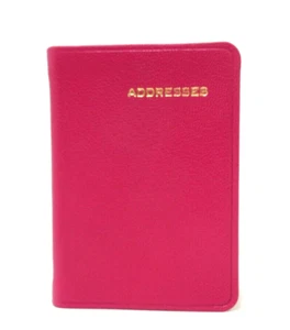 Address Book MINI 3x4" 160 Tabbed Pages Leather Cover Post Miniatures PINK - Picture 1 of 7
