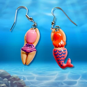 Happy Swim People Earrings--Ocean Friends - Picture 1 of 4
