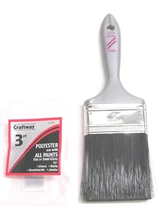 NEW! LINZER 3" CRAFTWAY POLYESTER BRISTLE BRUSH, #1117, for use with all paints - Picture 1 of 4