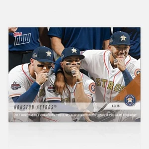 2018 TOPPS NOW #29 HOUSTON ASTROS 2017 WORLD SERIES CHAMPION RECEIVE THEIR RINGS - Picture 1 of 2