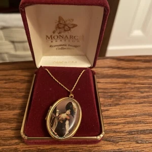 Vintage Monarch Creations Locket Goldtone Romantic Image Collection 24" - Picture 1 of 5