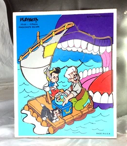 Vintage Playskool Disney Pinocchio's Escape Wooden Puzzle 15pc Toddler 375-03 + - Picture 1 of 1