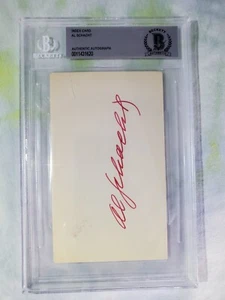 Al Schacht Signed Autograph Index Card PHILLIES Beckett Slabbed - Picture 1 of 1