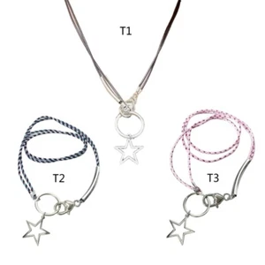 Fashion Metal Ring Star Collar Necklace Braided Rope Temperament Choker - Picture 1 of 11