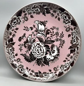 Spode Archive Collection British Flowers Poppy 11.5" Serving Bowl Pink Black - Picture 1 of 9