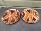 Pair Of Vintage French Mid Century Hors D'ouvres Plates Fish Olives 