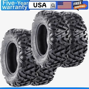 Set of 4 25x8-12 ATV Tires All-Terrain Tires 6PR Trail Sand Mud Off-Road Tires - Picture 1 of 6
