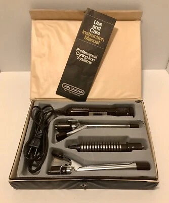 Vtg Vidal Sassoon Professional Curling Iron Brush Set VS 125 3/4" & 1/2" Barrels - Image 1 of 4