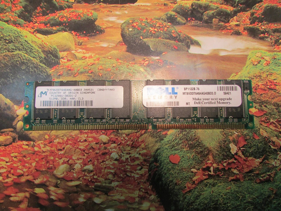MICRON MEMORY 512MB DDR 400 CL3, PC3200U-30331-Z, MT8VDDT6464AG-40BD3 - SINGLE - Image 1 of 1