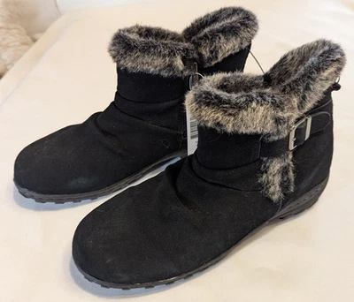 Khombu Boot Womens Lindsey Black All Weather Winter Ankle Booties Sz 10 Faux Fur - Image 1 of 4
