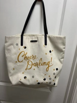 Bolso de Mano KATE SPADE Castaño Street Bon Shopper "Cheers Darling" de Lona Foto 1 de 4
