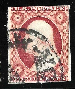 Sc #10/11 3+ márgenes en estado bastante bueno+ 3 centavos Washington 1851-7 EE. UU. 82B67 - Imagen 1 de 2