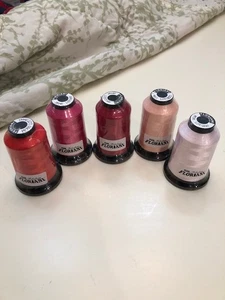 FLORIANI Embroidery Thread Spools 1000m 5 Lot shades Pink/Red Brand New Sealed - Picture 1 of 2