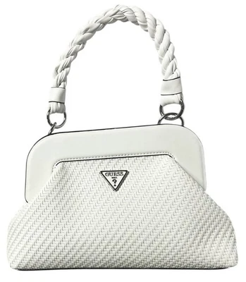 Bolso Bandolera Guess Hassle Frame Tejido Blanco Asa Retorcida -Leer Foto 1 de 4