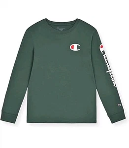 Boys Champion Long Sleeve T, Dark Forest, SZ M - Picture 1 of 2