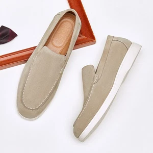 Mocasines sin cordones británicos para hombre de gamuza real de cuero informales de negocios zapatos planos talla - Imagen 1 de 22