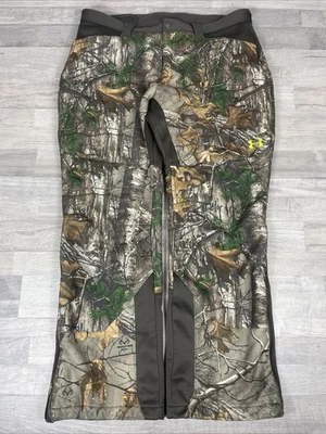 Under Armour Stealth Storm Coldgear Camo Pants Realtree Xtra Mens 40x32 Fleece - Image 1 of 4