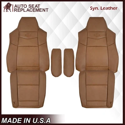 Capas de assento dianteiro de couro sintético 2003 2004 2005 2006 2007 para Ford F250 F350 - Imagem 1 de 4