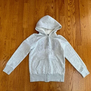 Gap Kids Girls Logo Gray Hooded Sweatshirt, Size L (10) - Picture 1 of 7