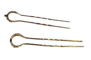 Alfileres de pelo con cadena de oreja Conner d1904 solamente ~ relleno de oro ~ 2 cantidades - Imagen 1 de 3